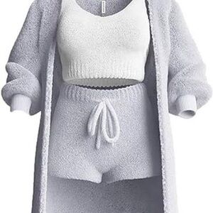 Women's Plush Ultra Soft Baby Blue 3/4 Sleeve Cardigan  Medium Women’s